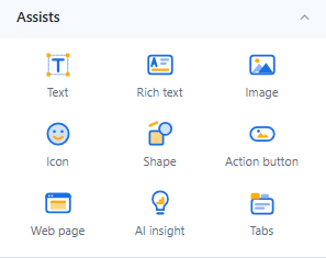 The Assists section of the palette