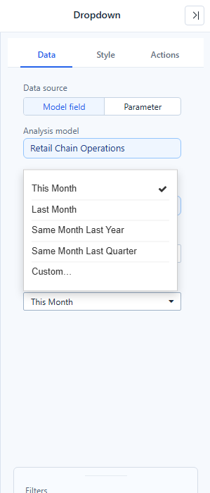 Relative defaults offered for a Month field