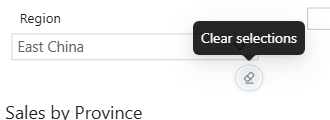 The filter toolbar with Clear selections