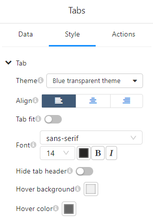 Tabs style options