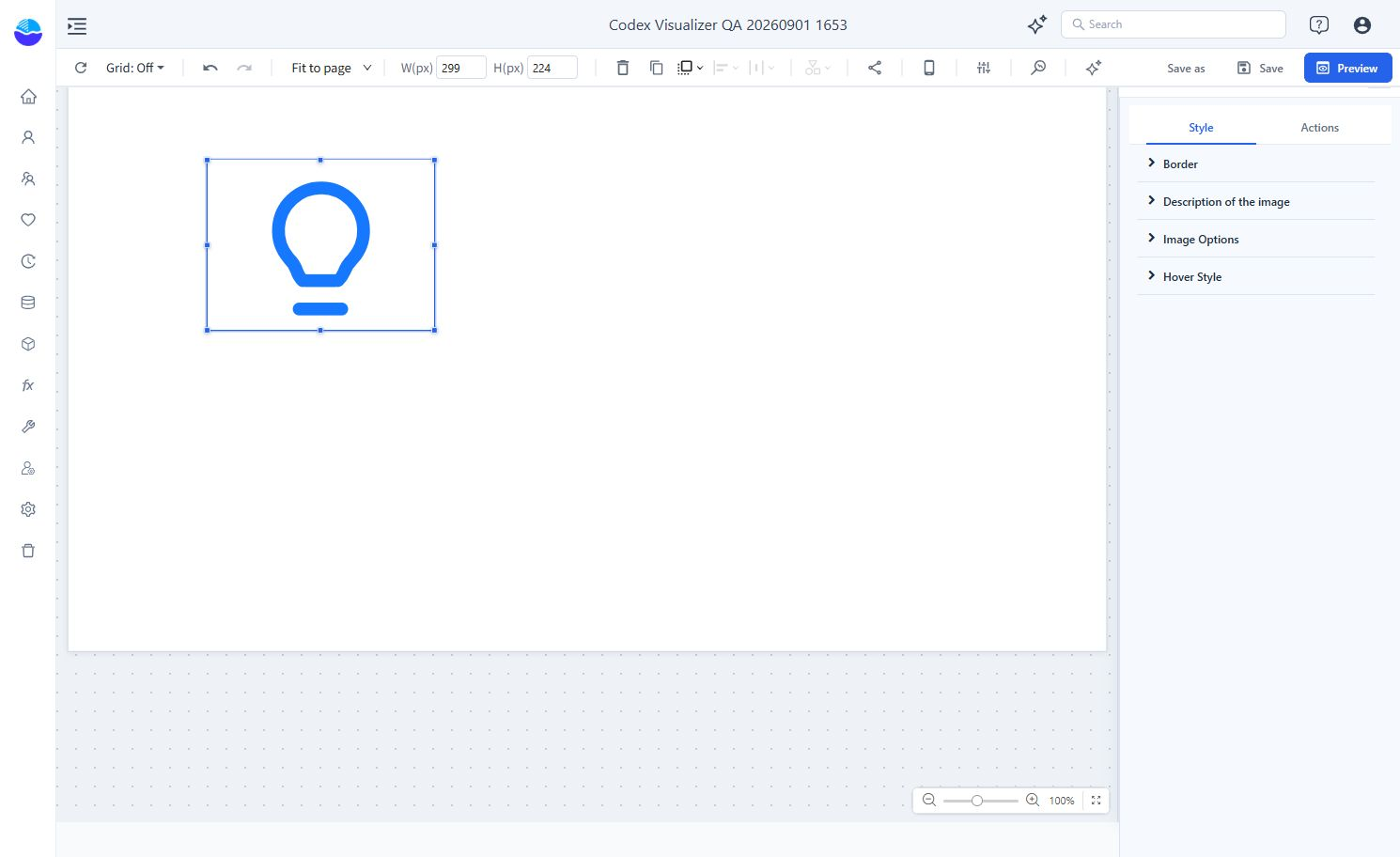 Current Insight component style settings
