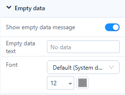 Page Empty data settings