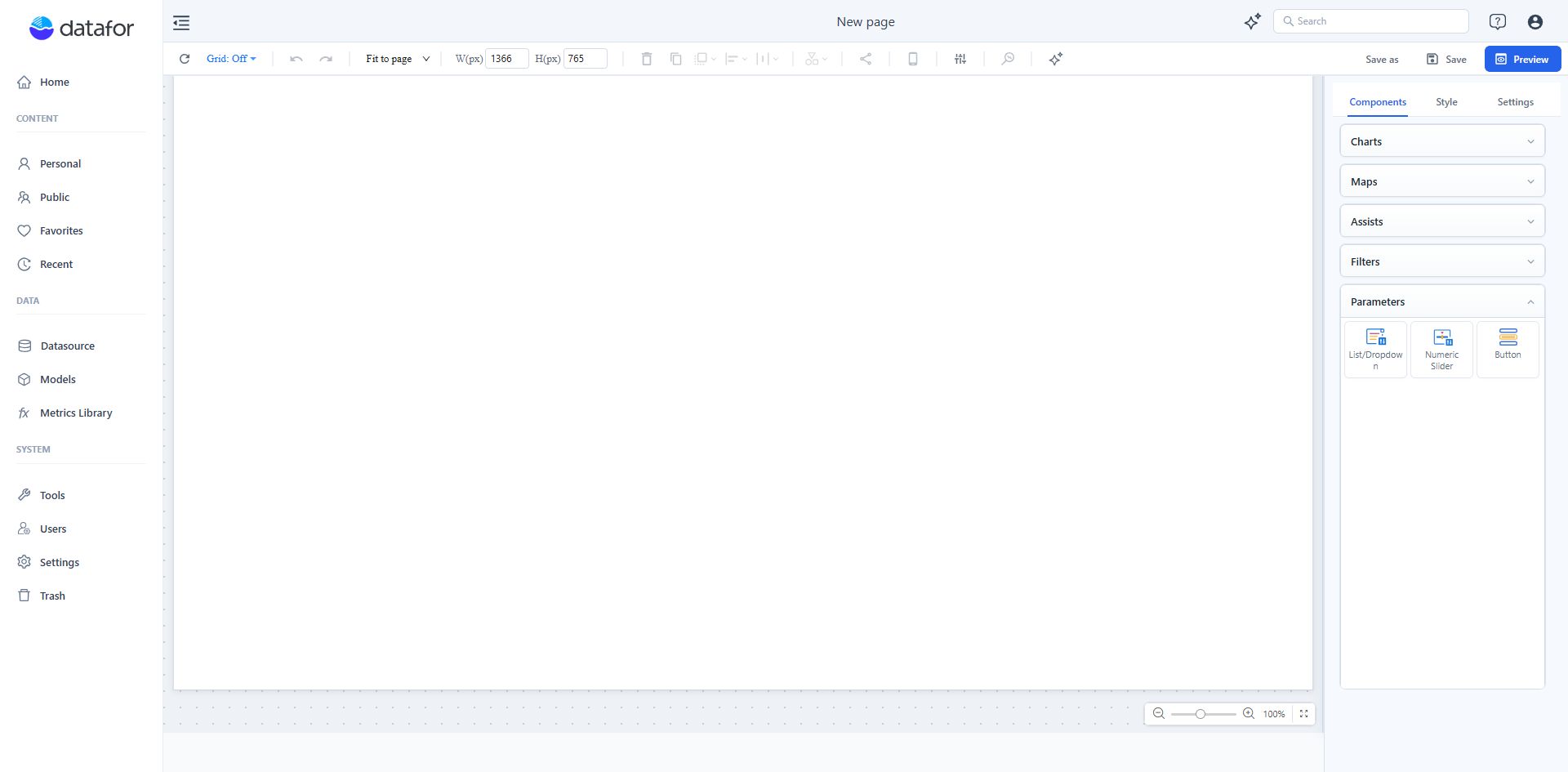 Parameter Controllers in the Components panel