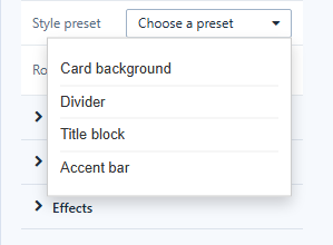 Style presets