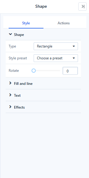 Shape style settings